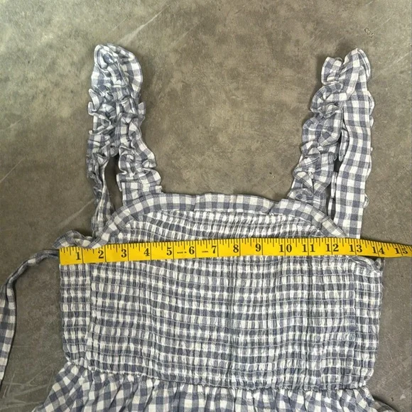 Ever after Blue and White Gingham Ruffle Dress Sz s - Picture 7 of 8